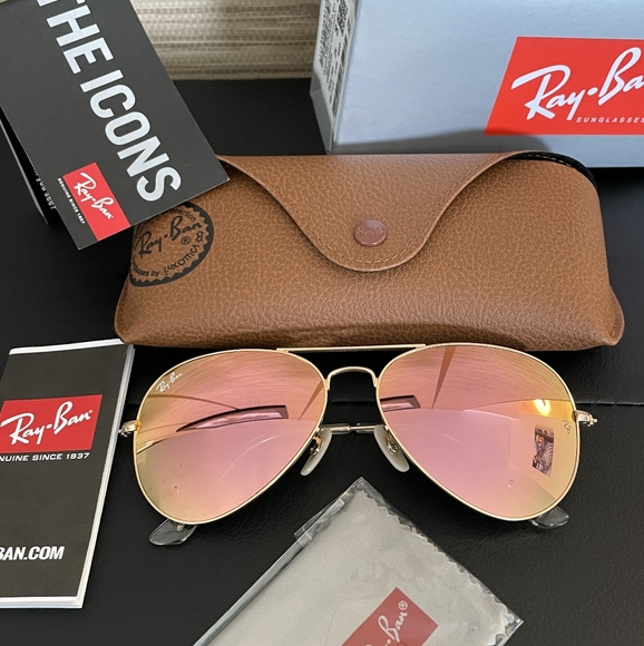 LIKE NEW RayBan Aviator RB3025 Copper Mirror Flash Lens Ray ban Sunglasses - Picture 10 of 16